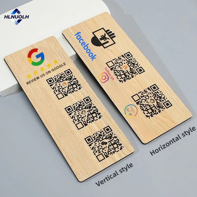 مراجعة مخصصة لنا على علامات مراجعة Google المخصصة مع علامة رمز الاستجابة السريعة لصالونات التجميل وديكور الأعمال الخشبية لمراجعة Google