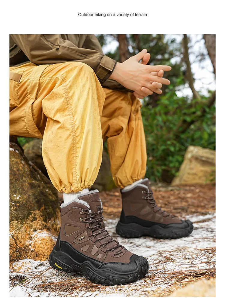 Herren-Outdoor-Hochschuhstiefel für Herbst und Winter, große Größen, mit Fleece gefüttert, warm, lässig, sportlich, Schneestiefel, geeignet für Herbst- und Winter-Outdoor-Wanderungen, Reisen und Pendeln – Detail 17