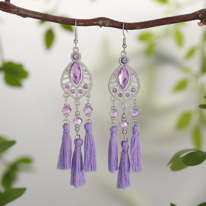 11 + 1 لون أقراط شرابة جديدة راقية 2025 أقراط عرقية أقراط القرع بالجملة