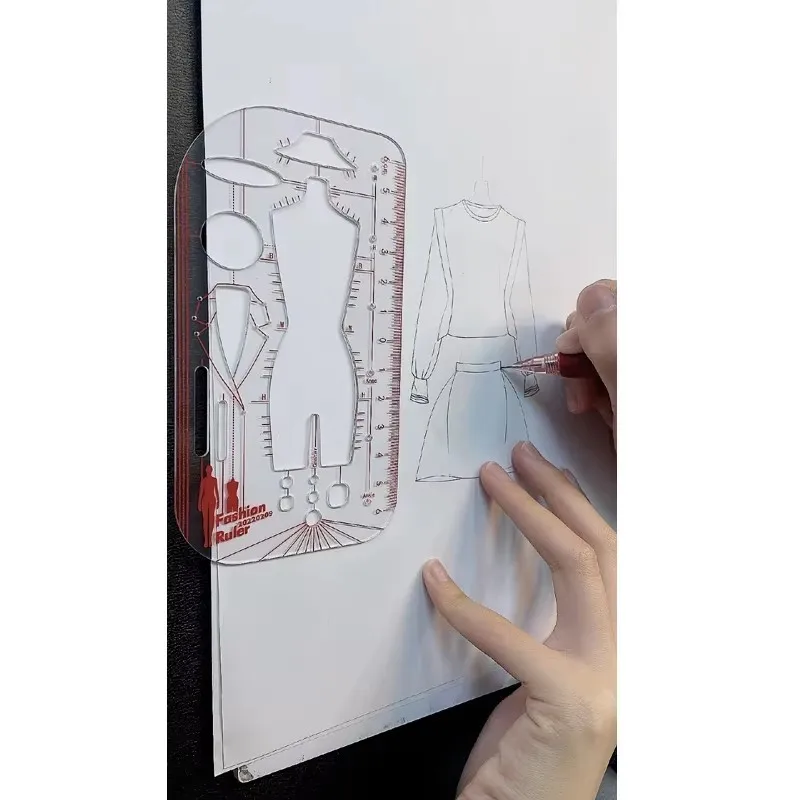 NEW Human Template Fashion Ruler Fashion Woman Body Model Ruler for Clothes Designer Tool