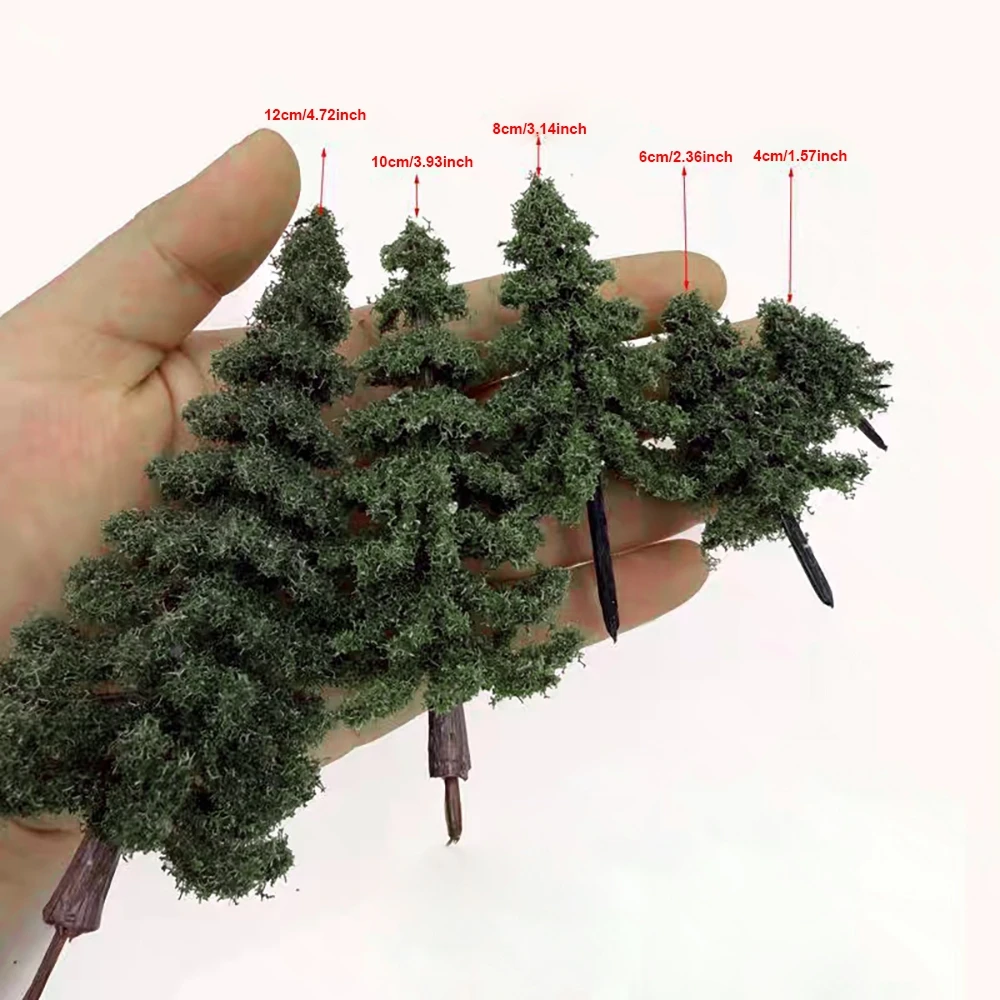 

10pcs 4/6/8cm Model Pine Trees Model Train Trees for HO or OO scale scene