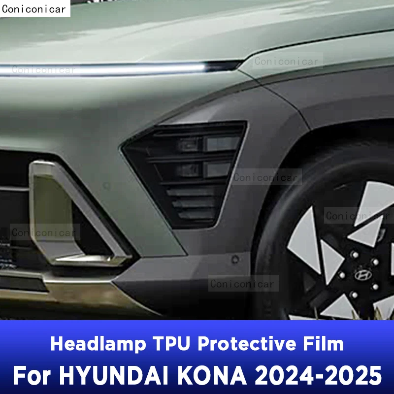 

Car Headlight Tint Anti-Scratch Protective Cover Film Self Healing TPU Stickers For HYUNDAI KONA 2024 2025 Accessories