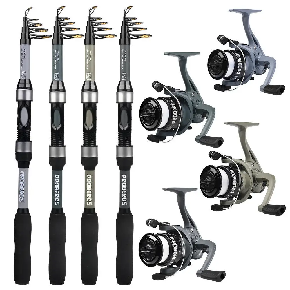 New 1.8m Fishing Rod and Reel Combo Glass Fiber Telescopic Pole Fishing Reel and Rod Combo Kit with Bass Fishing Tackle Set