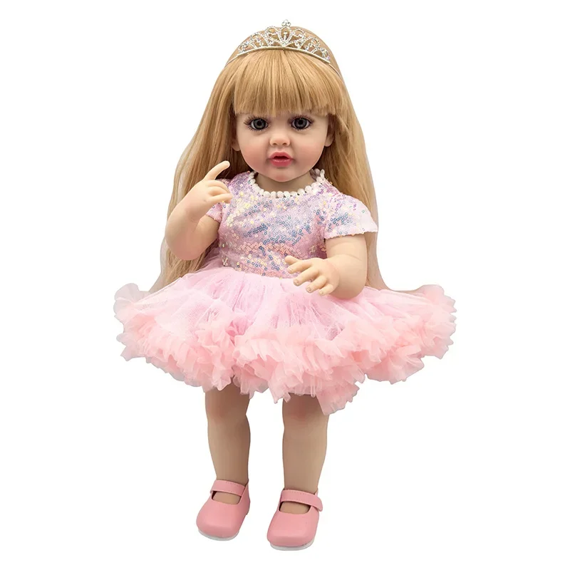 

55CM Reborn Baby Doll Betty Princess Girl Full Body Silicone Vinyl Lifelike Baby Doll Christmas Gift for Grils Bathable