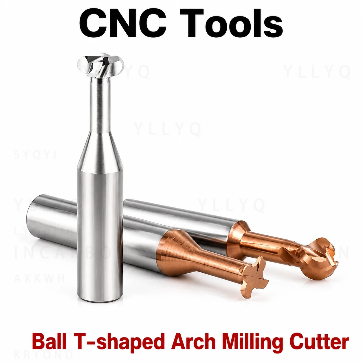 Ball T-Shaped Lollipop End Mill 3D Carbide Milling Cutter R0.5-R10 Ball Nose Slotting CNC Tool for Steel Aluminum Machining