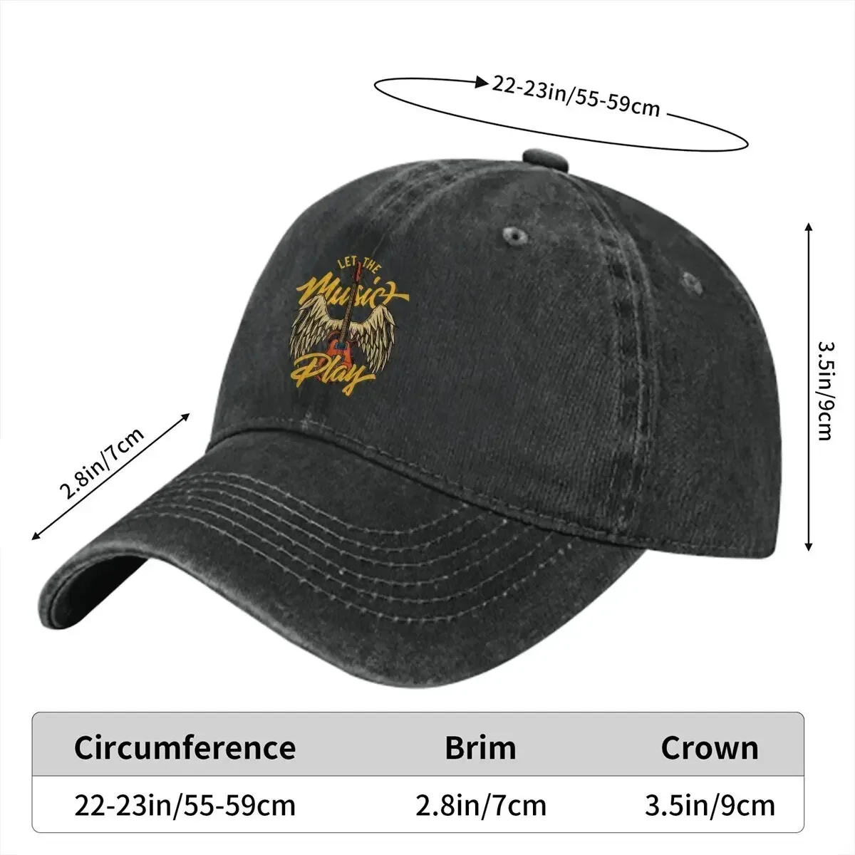2026 Let The Music Play Baseball Cap Men Hats Women Visor Protection Snapback Bass Guitar Rock  Caps