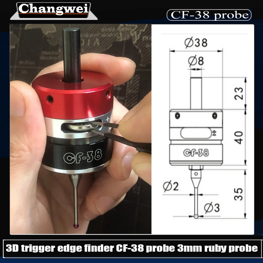 

3d Edge Finder Machining Center Cnc Milling Machine 3-coordinate Precision Probe Centering Rod Tool Setting Instrument Cf-38