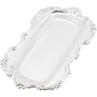 1pc Silver Rectangular Ottoman Tray European Metal Tray for Holding Bathroom Appliances Shower GelTowelor Holding Handmade