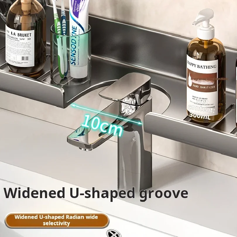 Suction cup mirror front bathroom shelf faucet washbasin washbasin wall-mounted non-punch bathroom shelf
