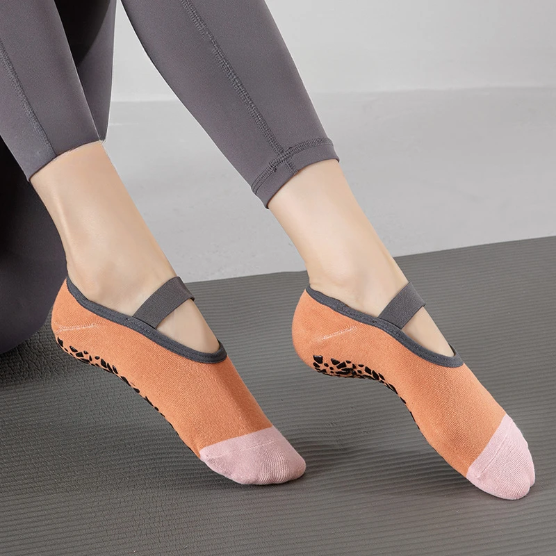 Professional Yoga Socks Women Silicone Non-slip Indoor Workout Dance Sports Socks Backless Breathable Cotton Floor Pilates Socks