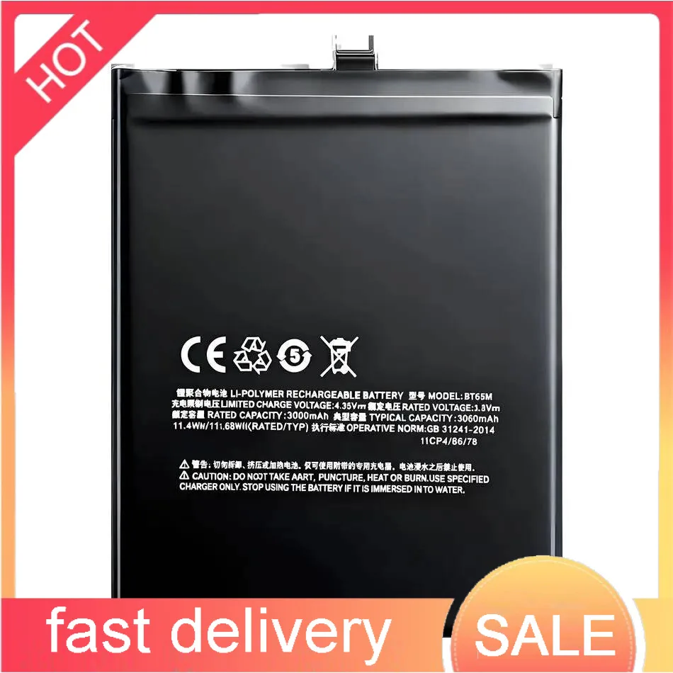 

Высокопроизводительный аккумулятор мобильного телефона 3060 мАч для Meizu Meizy Mx6 Premium Замена BT65M