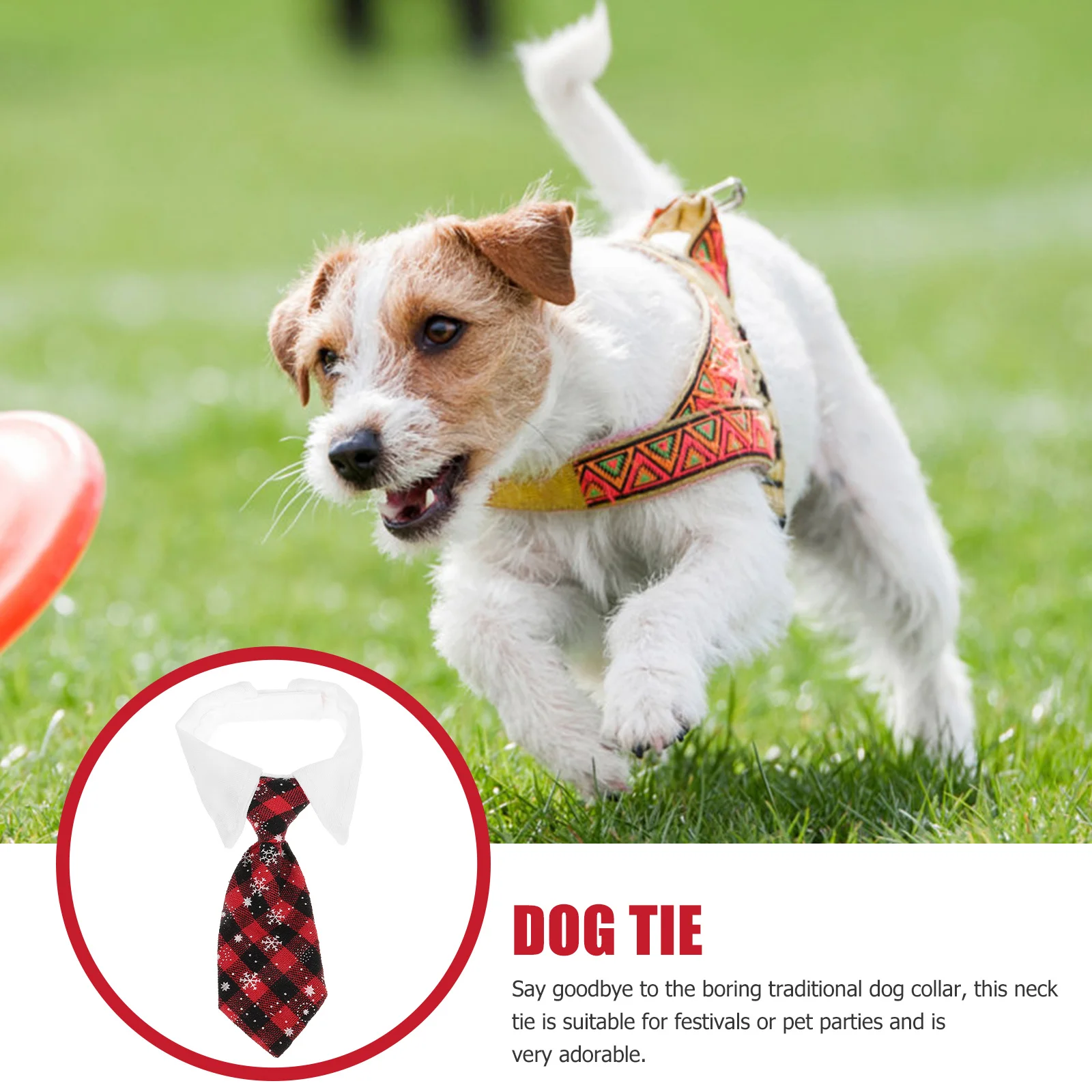 

Adorable Plaid Pet Neck Tie For Dog Cat Adjustable Festival Party Accessory Comfortable Skin-Friendly Dog Tie For Large Medium