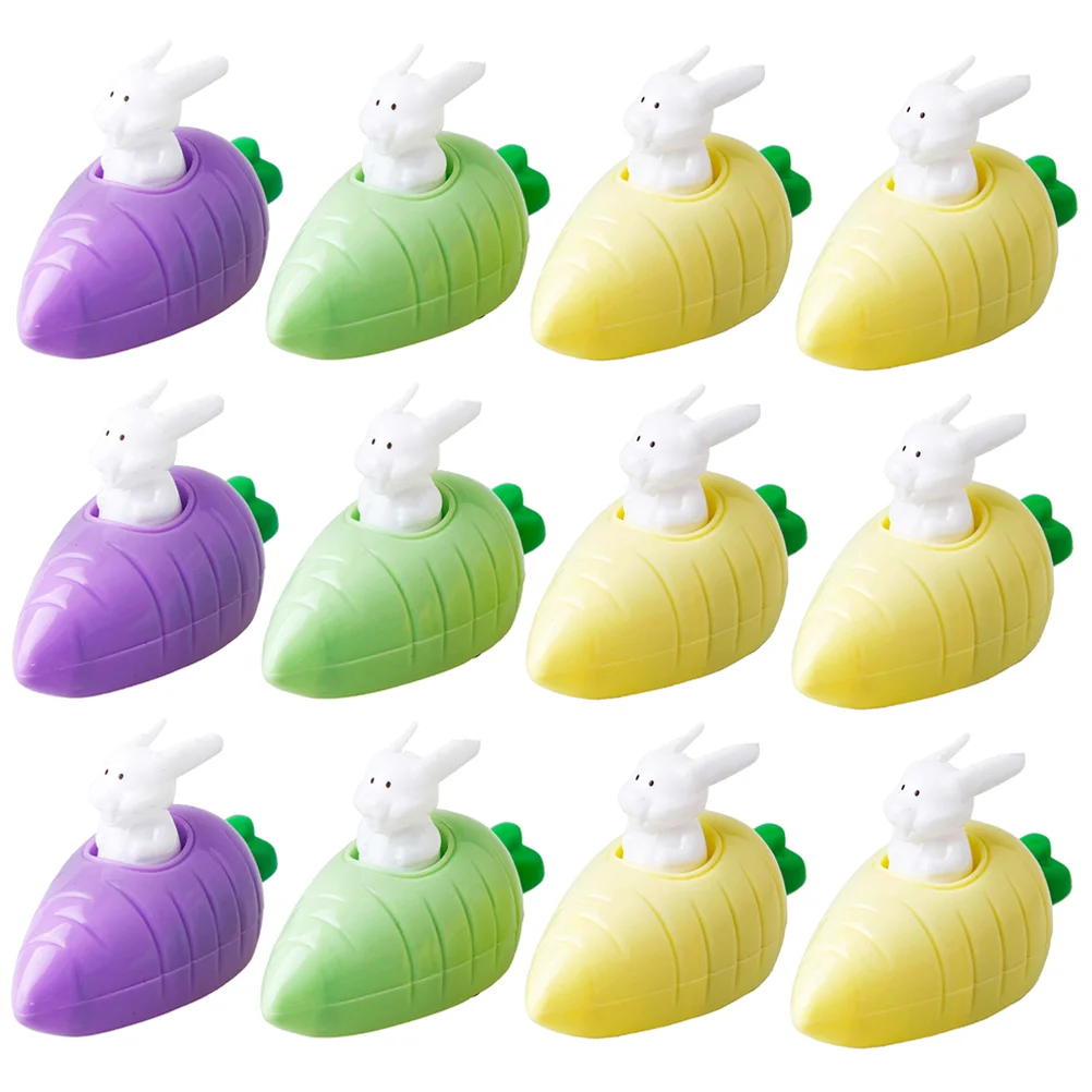 

12 Pcs Pull Back Car Toy Easter Basket Fillers Friction Cars Cartoon Push Rabbit Powered for Kids Plastic