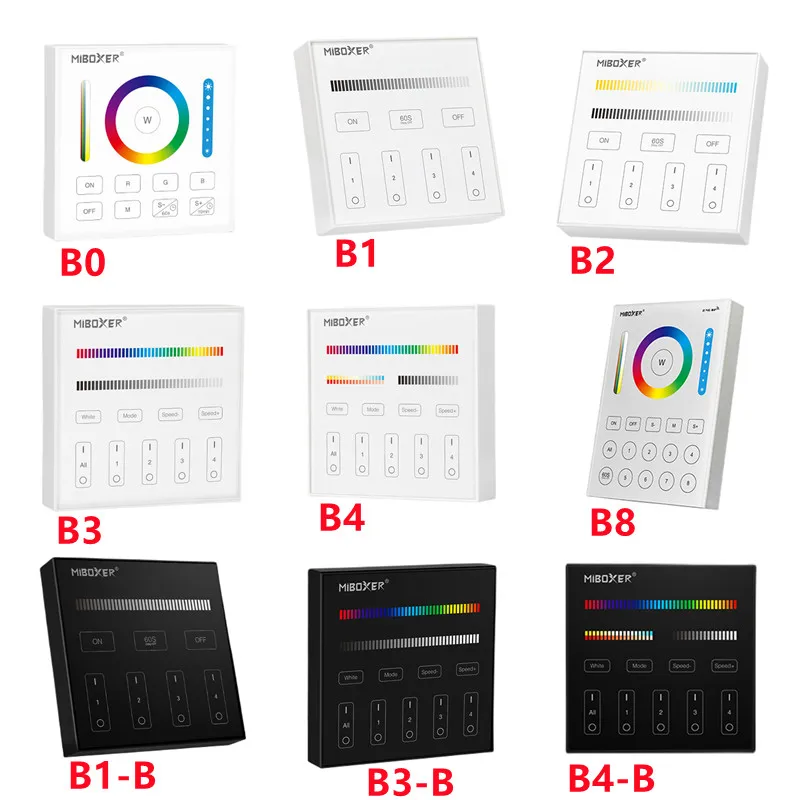 

MIBOXER B0 B1 B2 B3 B4 B8 Panel Remote RGB+CCT 2.4GHZ 4-Zone 8-Zone WIFI Wireless touch Smart Panel Remote controller