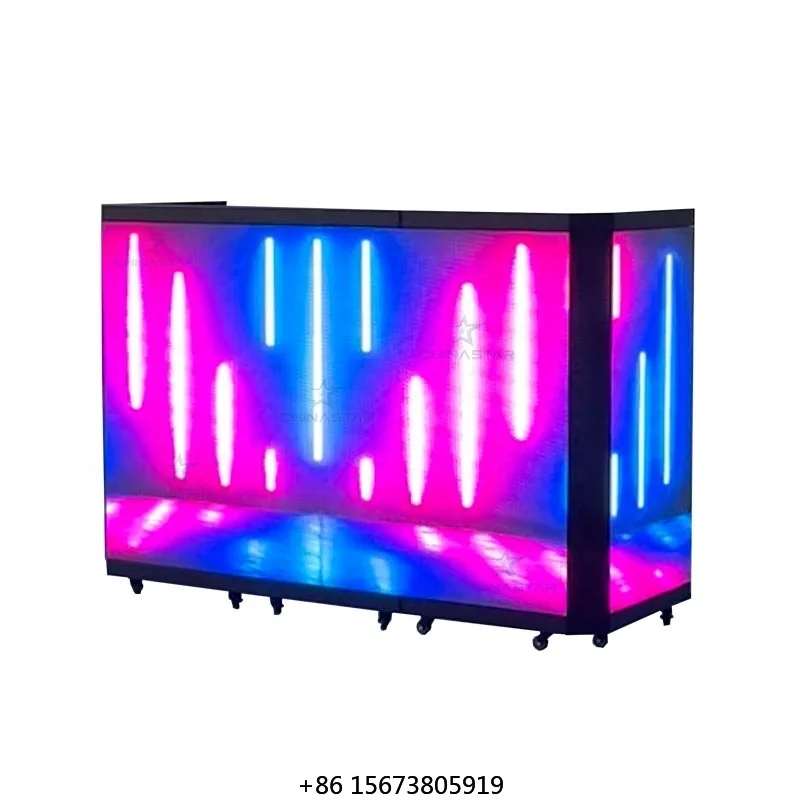 

Top Quality Factory Price Dj Booth Led Screen Display Full Color Portable LED Dj Table Booth with Fight case