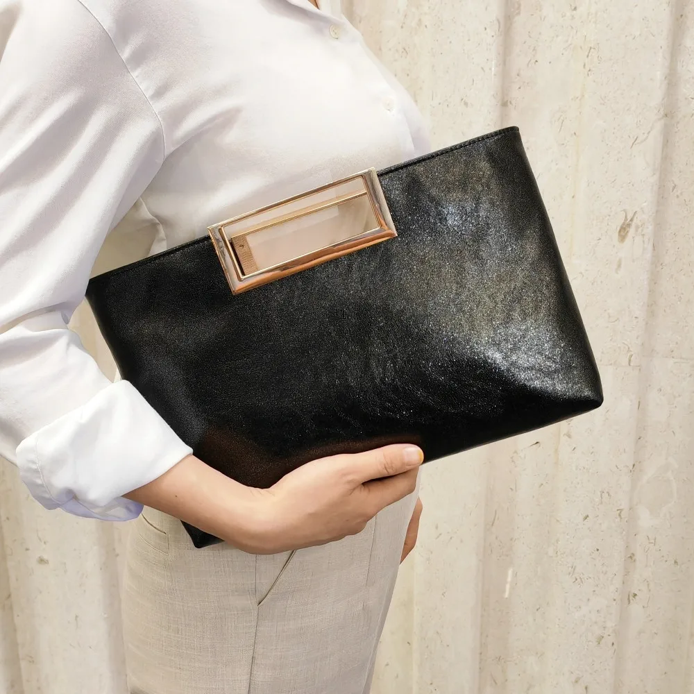 Modna torebka ze skóry PU stylowa damska torebka z uchwytem błyszcząca damska torebka Clutch łańcuszek damska torba na ramię