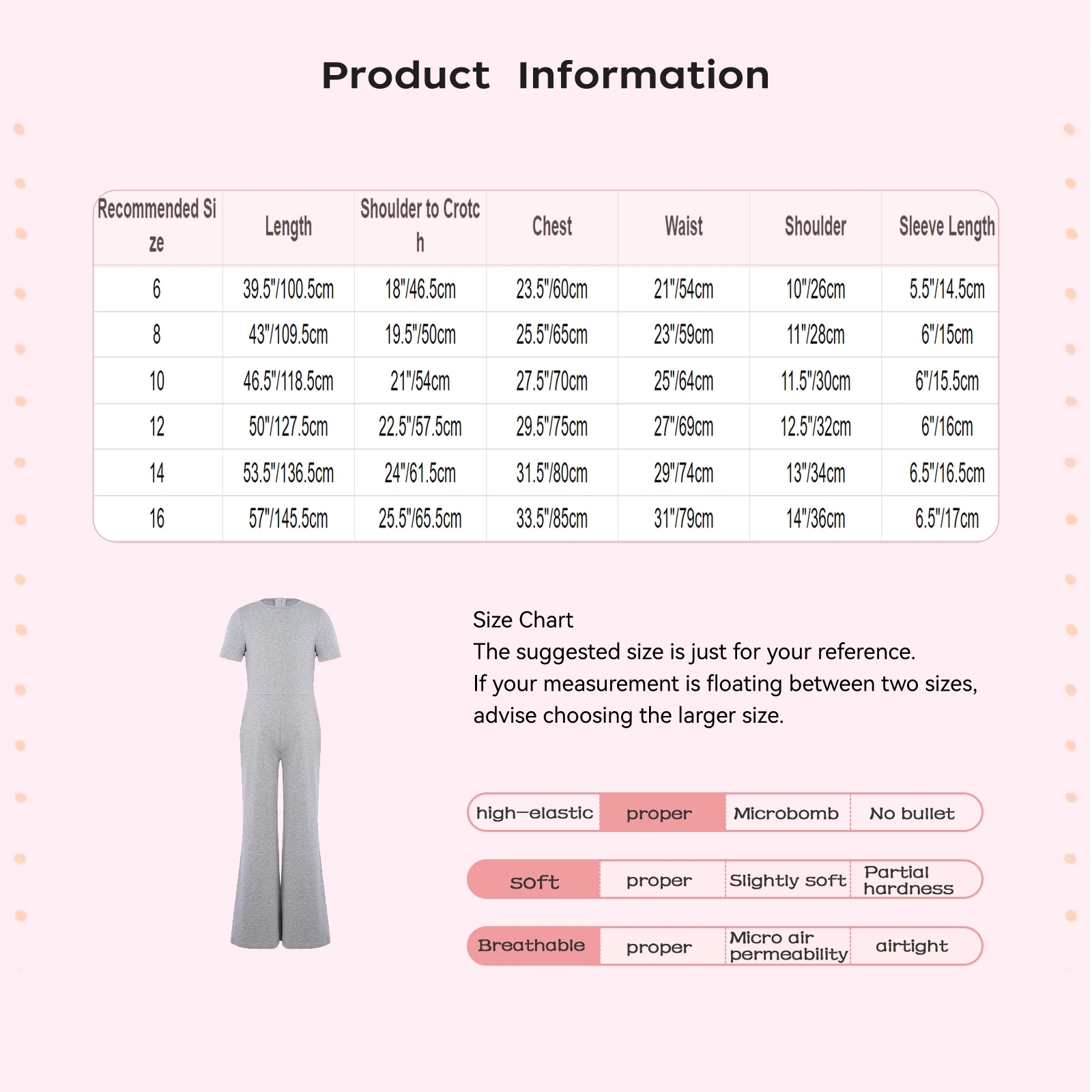Kids Girls Casual Solid Color Jumpsuit Special Needs Adaptive Clothing Short Sleeve Anti-strip Back Zipper Bell-bottom Rompers view 6