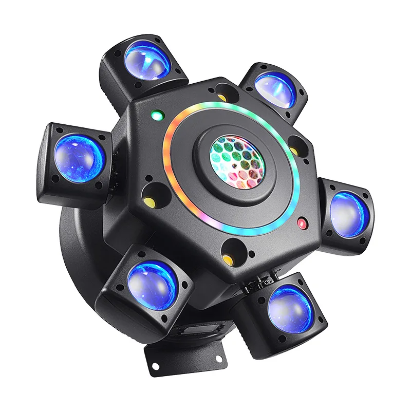 Leistungsstarke 6-Arme Moving Head Strahl Licht Fernbedienung Bunte Streifen Strobe Laser DMX Bühnenbeleuchtung Für DJ Disco Party Club