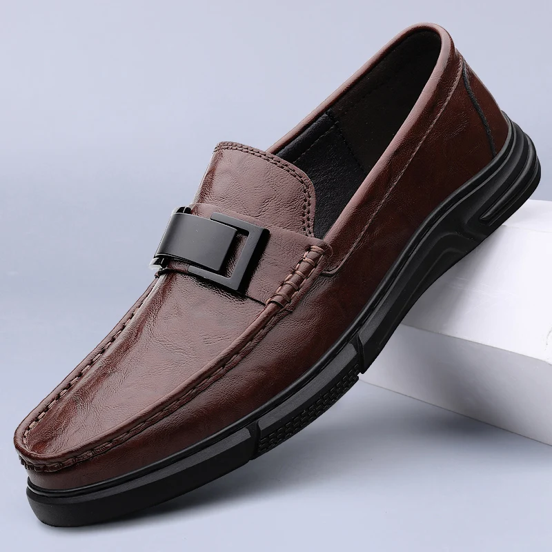 Luxury Brand Genuine Leather Men Shoes Loafers Business Casual Leather Shoes Men Flat shoes Comfortable Moccasins Men shoes