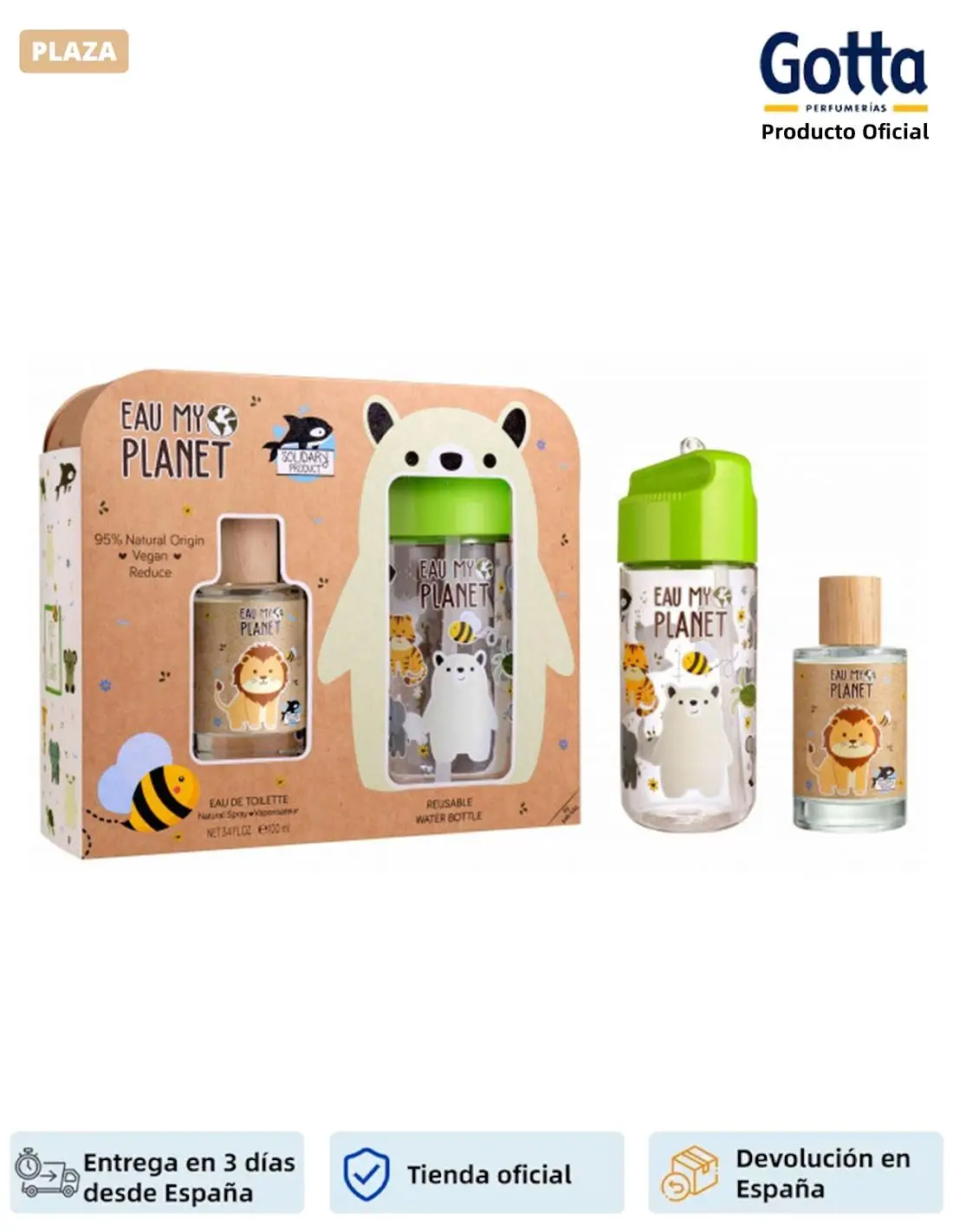 EAU MY PLANET-case with EDT 100 ml + water bottle-100 ML-beauty and health, Perfumes and deodorants, colognes--EDT 100 ml-water bottle