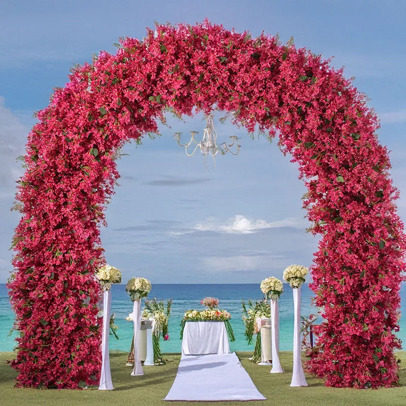 

2.4M Rose Red Triangle Rose Wedding Decoration Arches Flower Arrangement Stage Background Decoration Artificial Flowers