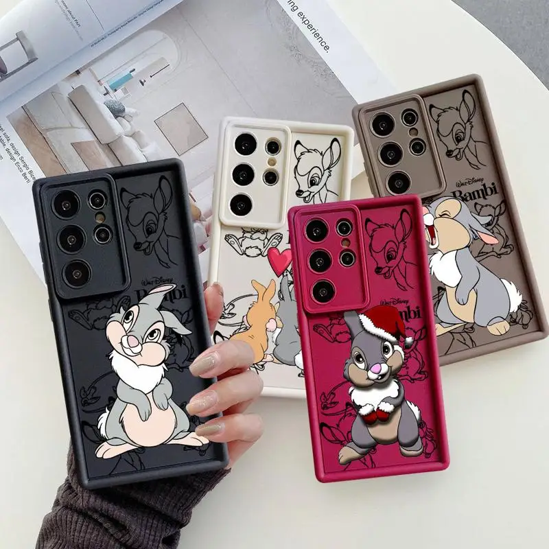 Thumper Rabbit 3d Edges Phone Case for Samsung Galaxy S24 S23 S22 Ultra S20 FE Note 20 A50 A04 A04S Ladder Colors Silicone Funda