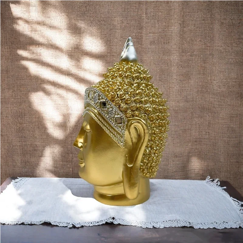 Statues for Decoration ，Golden Buddha Statue, Sculpture, Resin Crafts, Desktop Decoration Ornaments, Home Decoration Accessories
