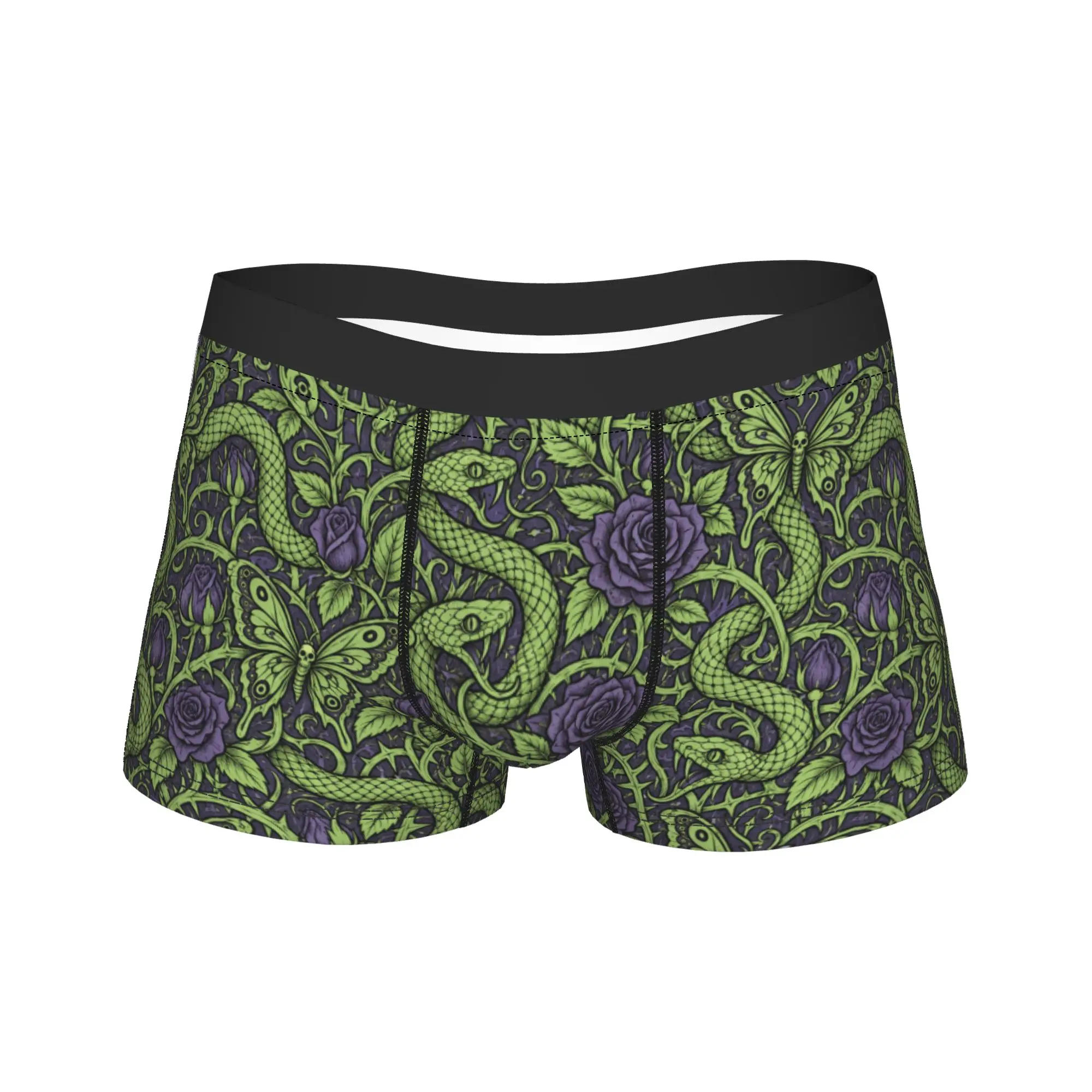 Fun Gothic Snake Rose Butterfly Print Underwear  Man Panties Customs Comfortable Boxer Shorts Quality Shorts Briefs Plus Size
