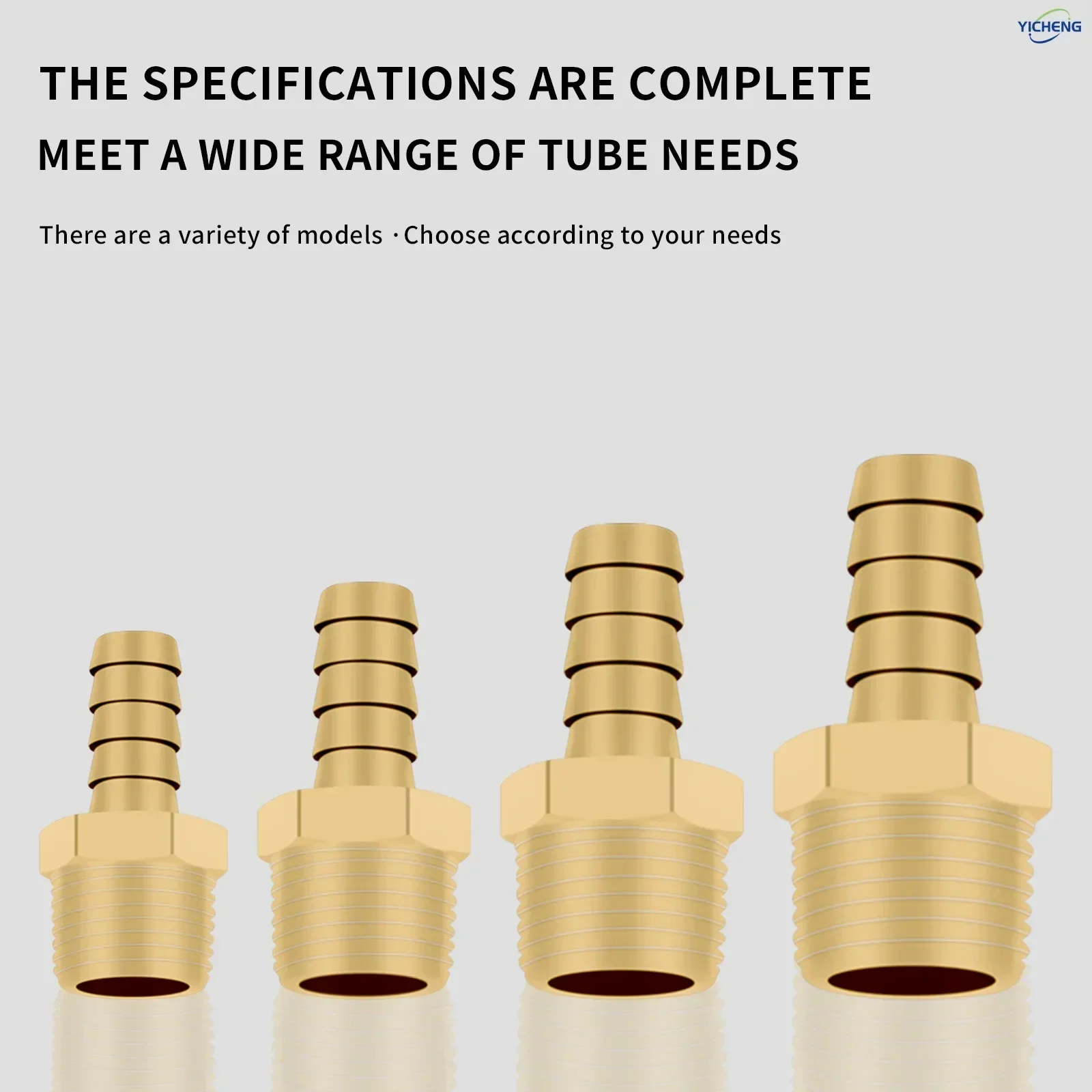 OD 6mm-12mm Brass Hose Barb Fitting to 1/2" Male  Adapter （Pack of 5）Comes with 5 Hose Clamp