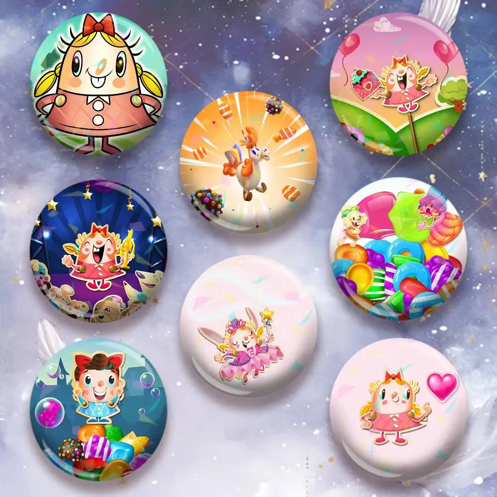 Game C-andy C-rush Saga  Icon Badge Handmade Tinplate Brooch for Chest Ornament Gifts Easter decorations