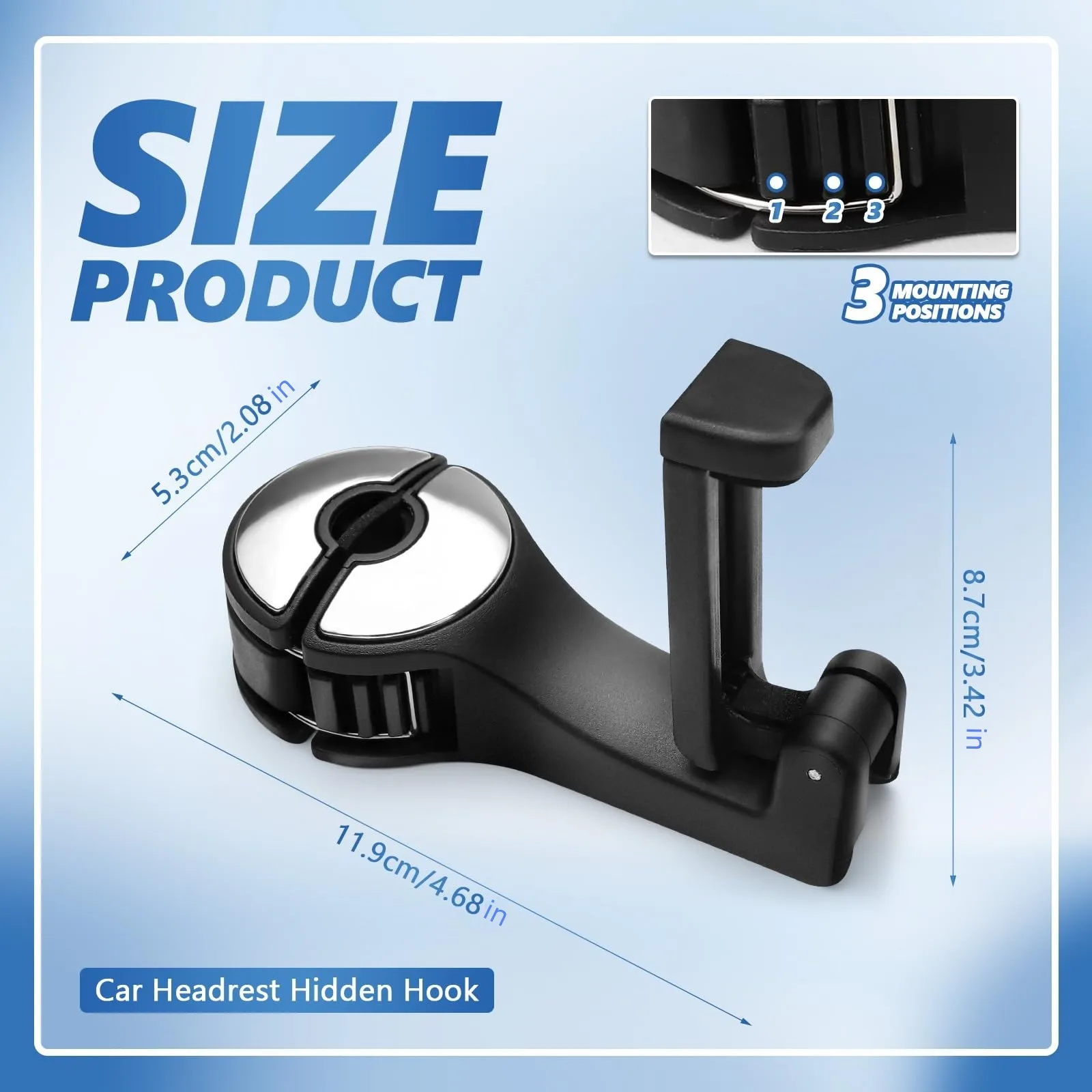 Multi-functional 2 In 1 Car Headrest Hidden Hooks Auto Seat Hook Storage Hanger Organizer Phone Holder