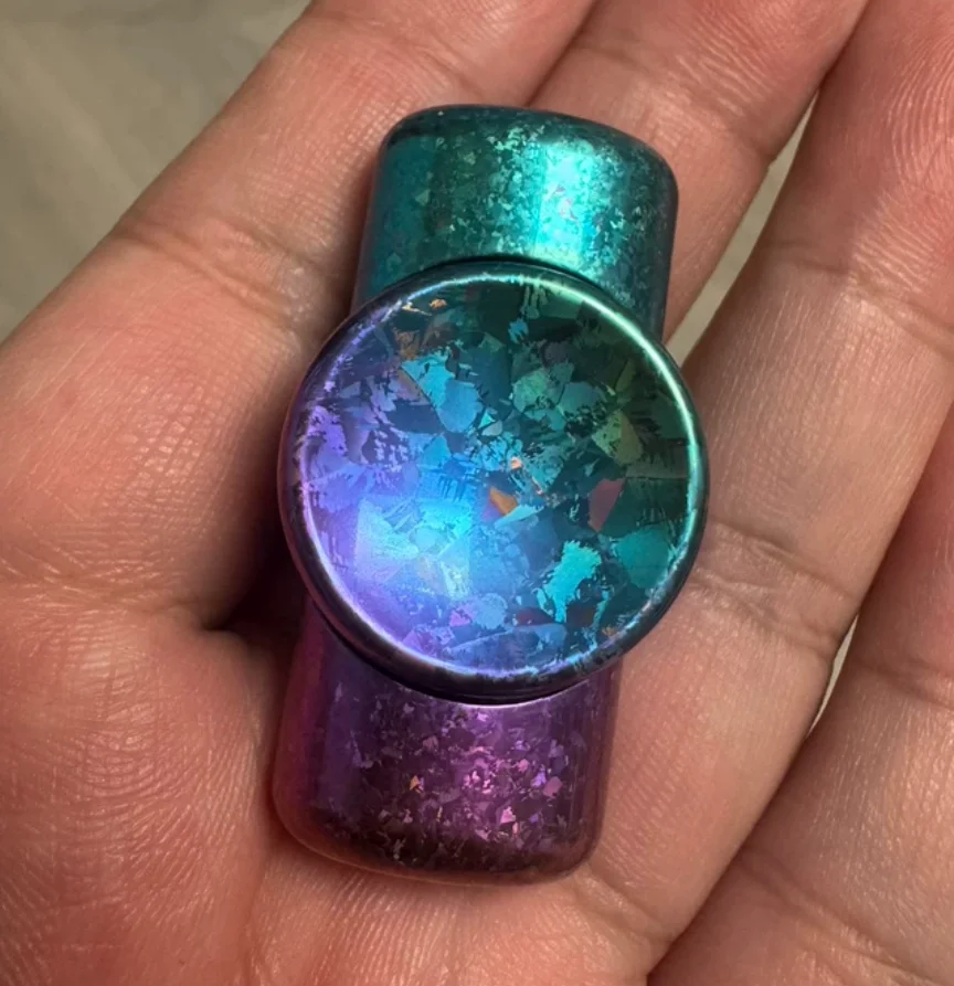 Used EDC Ice crystal titanium short rod cc fk Stress Relief Toy Haptic Spinner Fingertip Gyroscope Decompression Toys For Adult