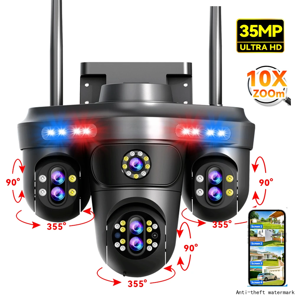 

Factory Wholesale Price 35MP 7 Lens 4 Screens Wifi IP 3PTZ 30X Optical Zoom Outdoor Network Wireless OEM/ODM