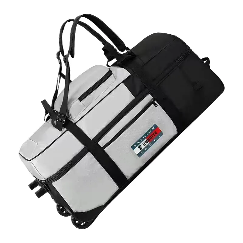 XX-Large Capacity Trolley Backpack Suitcase - Foldable Durable Travel Carry on Luggage Bag for Men Women, Moving, Camping