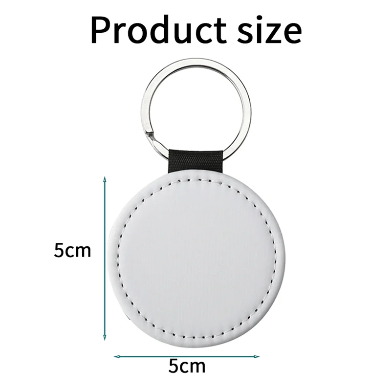 Efficient 20Piece Sublimation Blanks Keychain Glitter PU Leather Keychain Heat Transfer Keyring Round Sublimation Blank Black