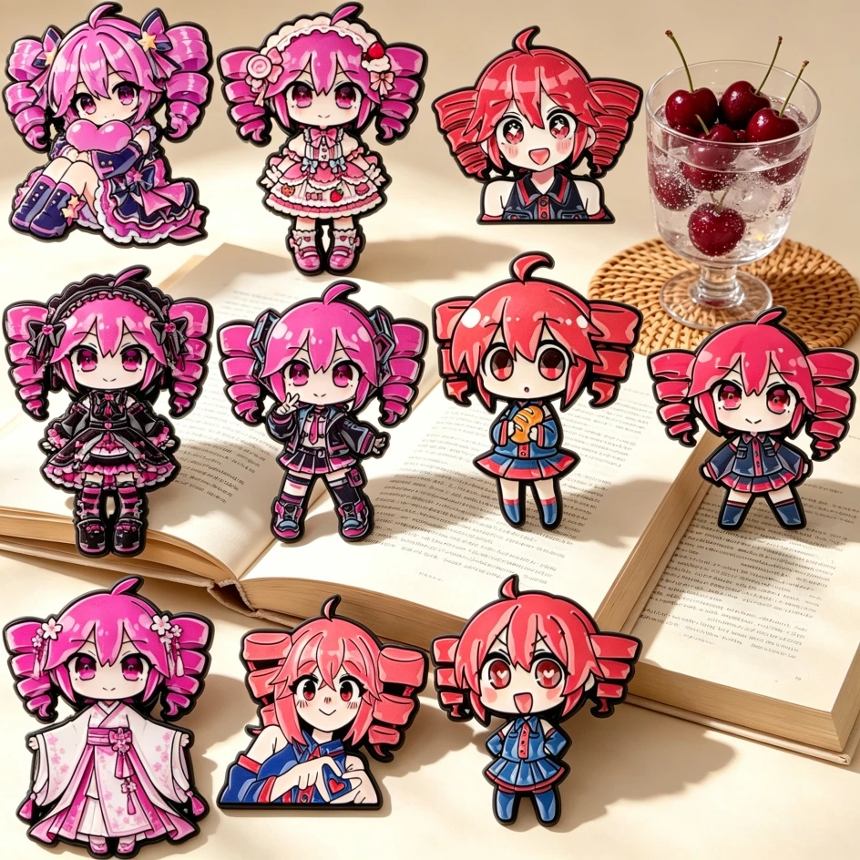 11-teiliges Set Teto Emaille-Pins Cartoon Rote Haare Mädchen Anstecknadeln Broschen für Kleidung Rucksack Anime Abzeichen Schmuck Geschenke Freunde – Detail 6
