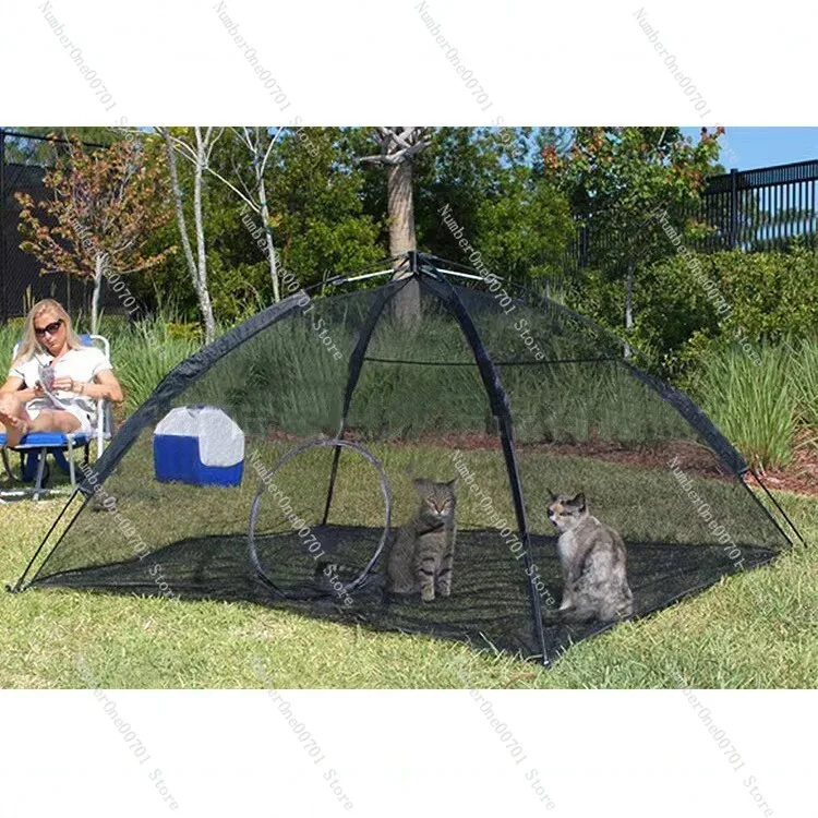 Portable Pet Tent, Pop Up Cat Dog Playpen with Mosquito Net, UV Protection Outdoor Travel Cage, Breathable Mesh Canopy