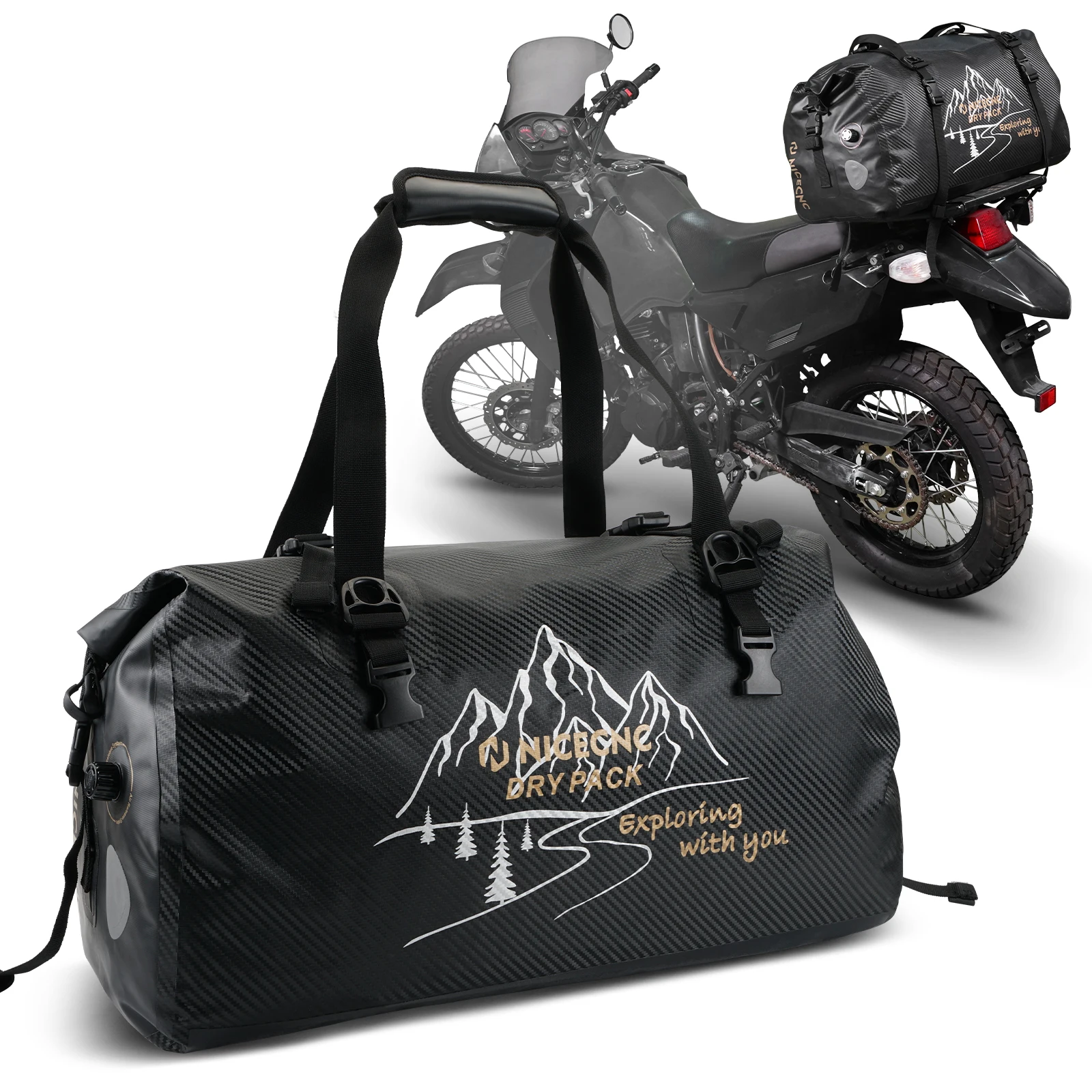 NICECNC Motorcycle Rear Tail Bag Dry Waterproof Travel Saddlebag For KTM Husqvarna Suzuki Harley Davidson BMW R 1200GS 1250GS