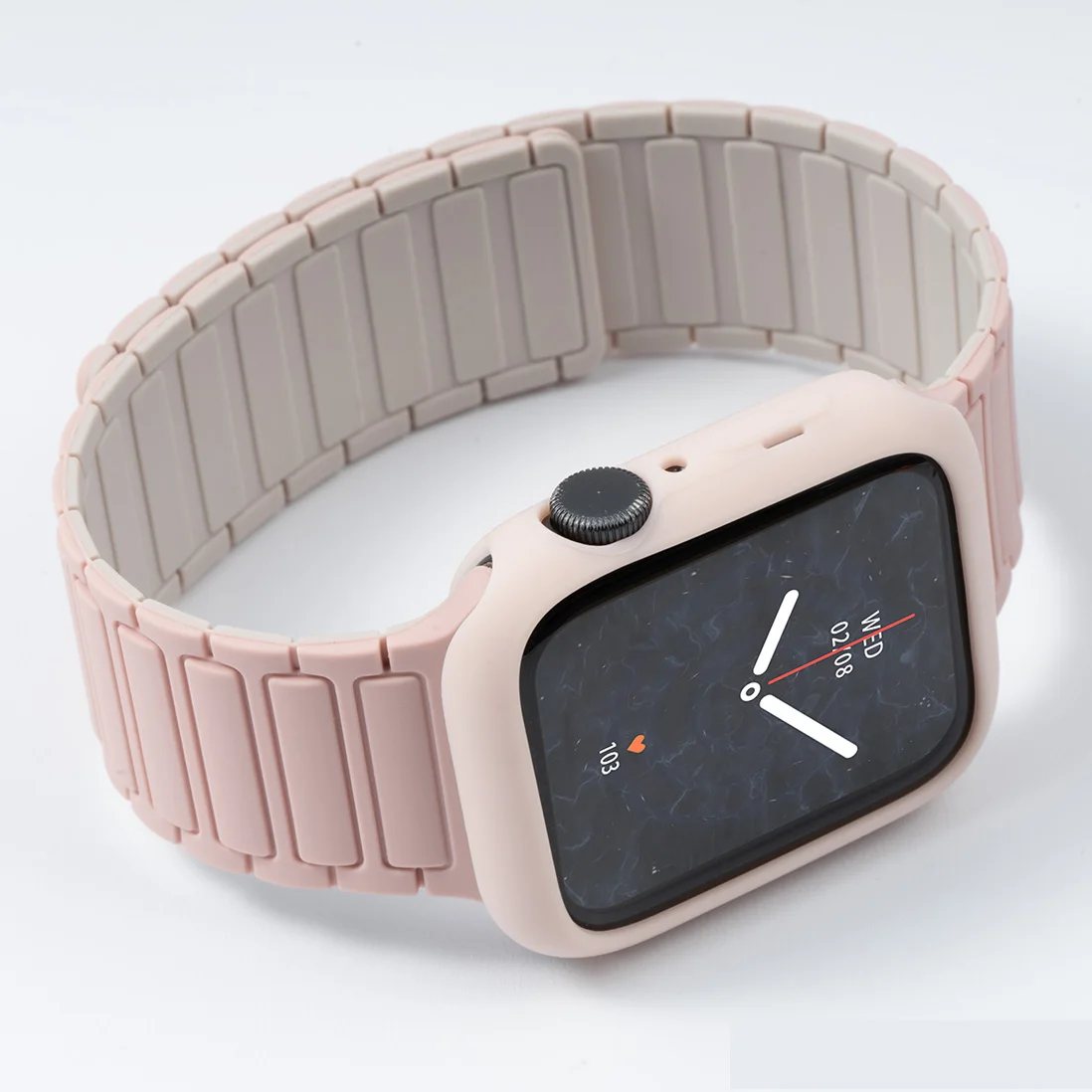 ห่วงแม่เหล็ก + กรณีTPUสําหรับApple Watch Band Ultra2 10 46 มม.49 44 45 มม.สร้อยข้อมือซิลิโคนสําหรับIWatch Series9 8 7 6 SE