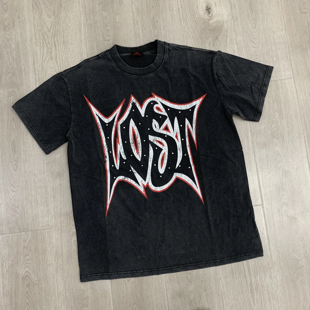 

Rhinestone Oversize Lost intricacy black Vintage Black T-shirt washed Short Sleeve Tee High Quality Men Women Tops