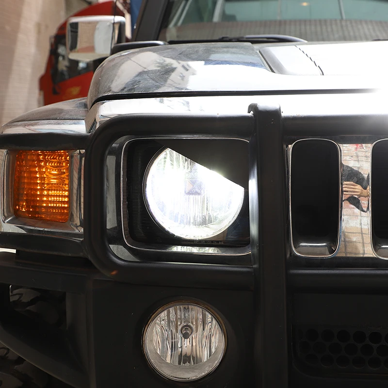 

For Hummer H3 2005 2006 2007 2008 2009 Carbon Steel Car Angry Eyes Front Headlight Bezels Trim Cover Auto Accessories