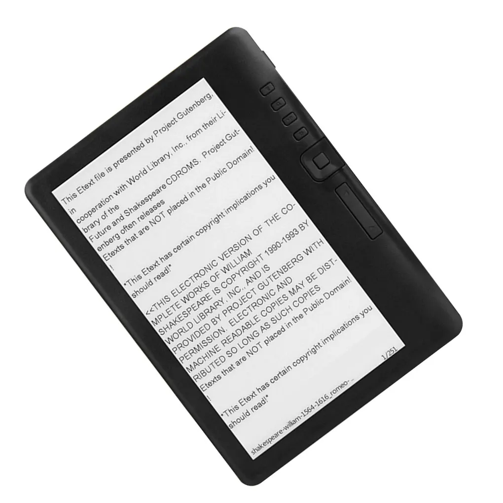 E-book Reader with 7-inch HD TFT Screen Digital MP3 Audio Music Player Tablet Black,16GB,EU Plug