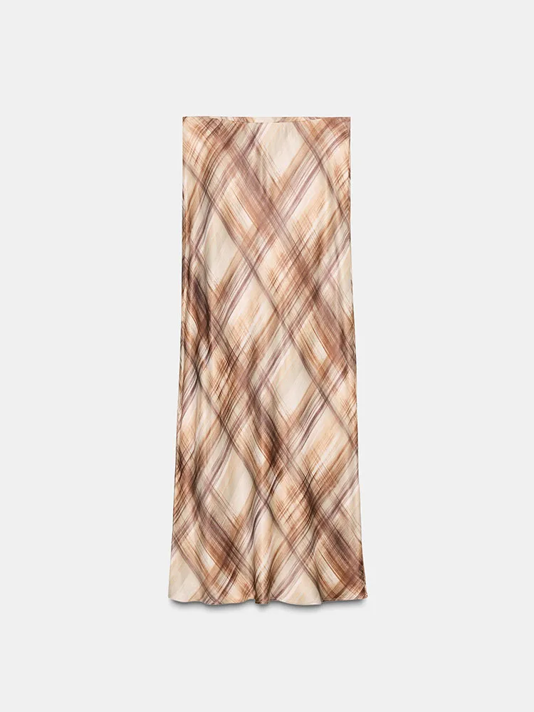 Ele Faionable Seidensatin-Midirock für Damen, Neuankömmling, Winter 2025, Stretch-Taille, Design, Bühnenkostüm, traditionelles Hanfu