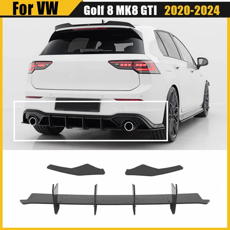

Car Rear Bumper Diffuser For Volkswagen VW Golf 8 MK8 GTI 2020 2021 2022 2023 2024 Rear Side Splitters Spoiler Lip Body Kits