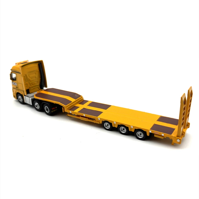 1:76 Scale Diecast Alloy Benz-JCB Loading Trailer Truck Toys Cars Model Classics Adult Collectible Souvenir Gifts Static Display