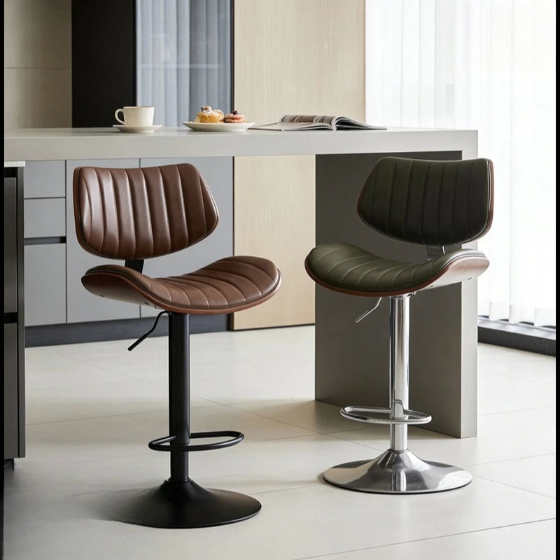 Office Bar Chair Modern Design Ergonomic Computer Bar Chair High Kitchen Swivel Leather Island Chaise Velours Kitchen Furniture