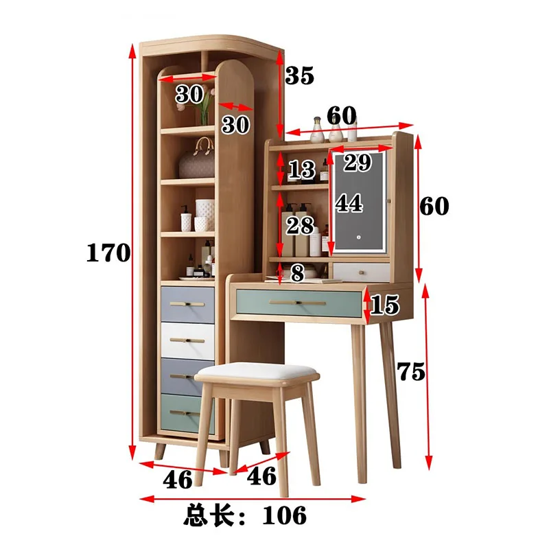 Classic Luxury Vanity Table Simple Modern Bedroom Makeup Vanity Table Storage Nordic Coiffeuse De Chambre Home Furniture
