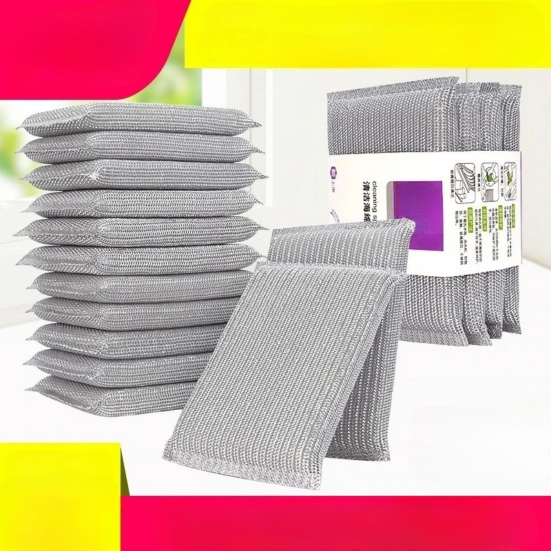 

Silver scrubbing king water chestnut cloth sponge wipe thickened scouring cloth kitchen dishwashing sponge