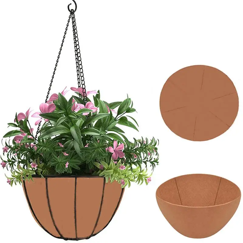 Planter Liner Fabric Flower Basket Liners Set of 3 Pre Cut Round Planter Insert for Outdoor Garden Planting Landscaping