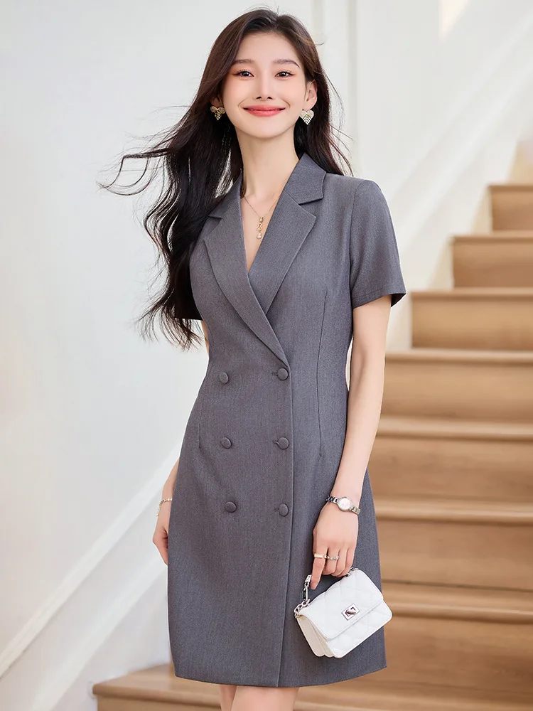 

Summer Short Sleeve Suit Dress Women's Small High-Grade Temperament Goddess Style Business Wear Jewelry Shop Workwear